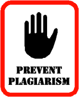 Hand being held up to indicate stopping plagiarism.